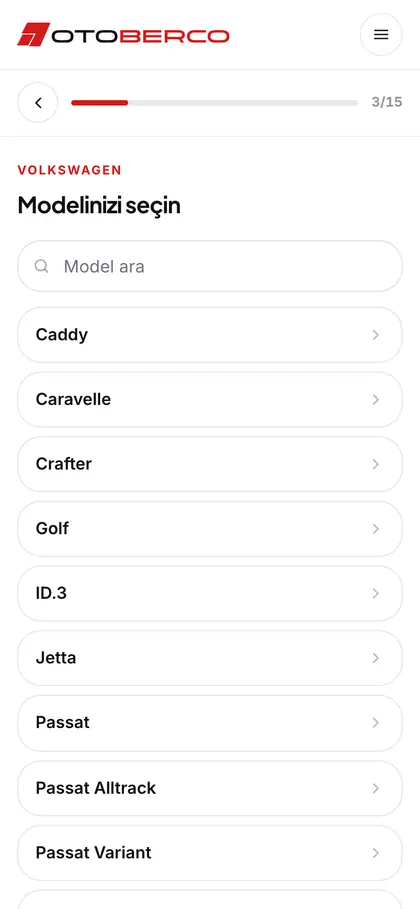 otoberco.com değerleme adımı: Model