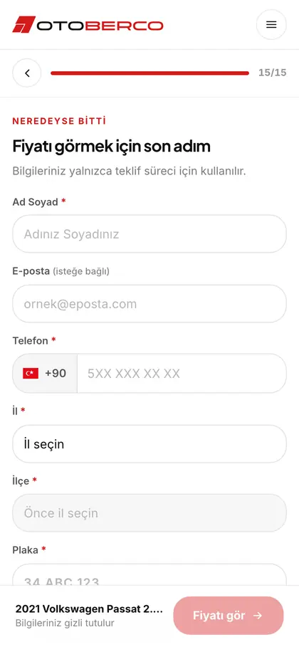otoberco.com değerleme adımı: İletişim