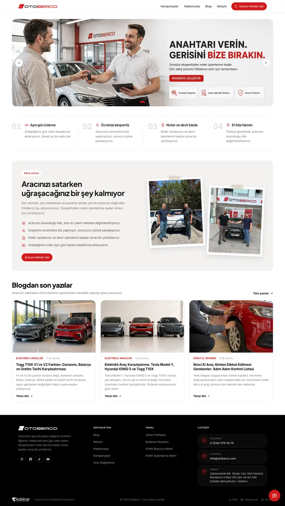 otoberco.com masaüstü tam sayfa görünümü