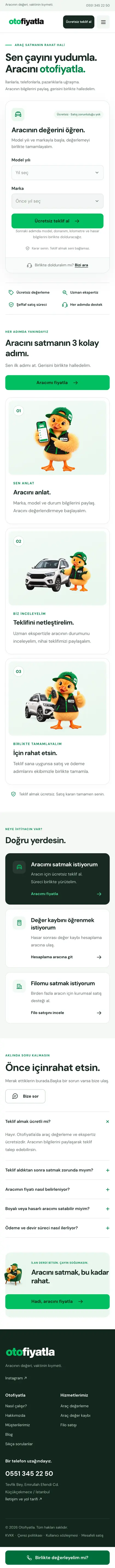 otofiyatla.com mobil tam sayfa görünümü