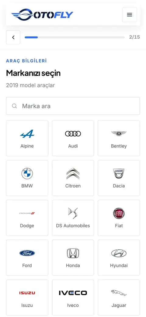 Değerleme Sihirbazı: satıcının telefon ekranı