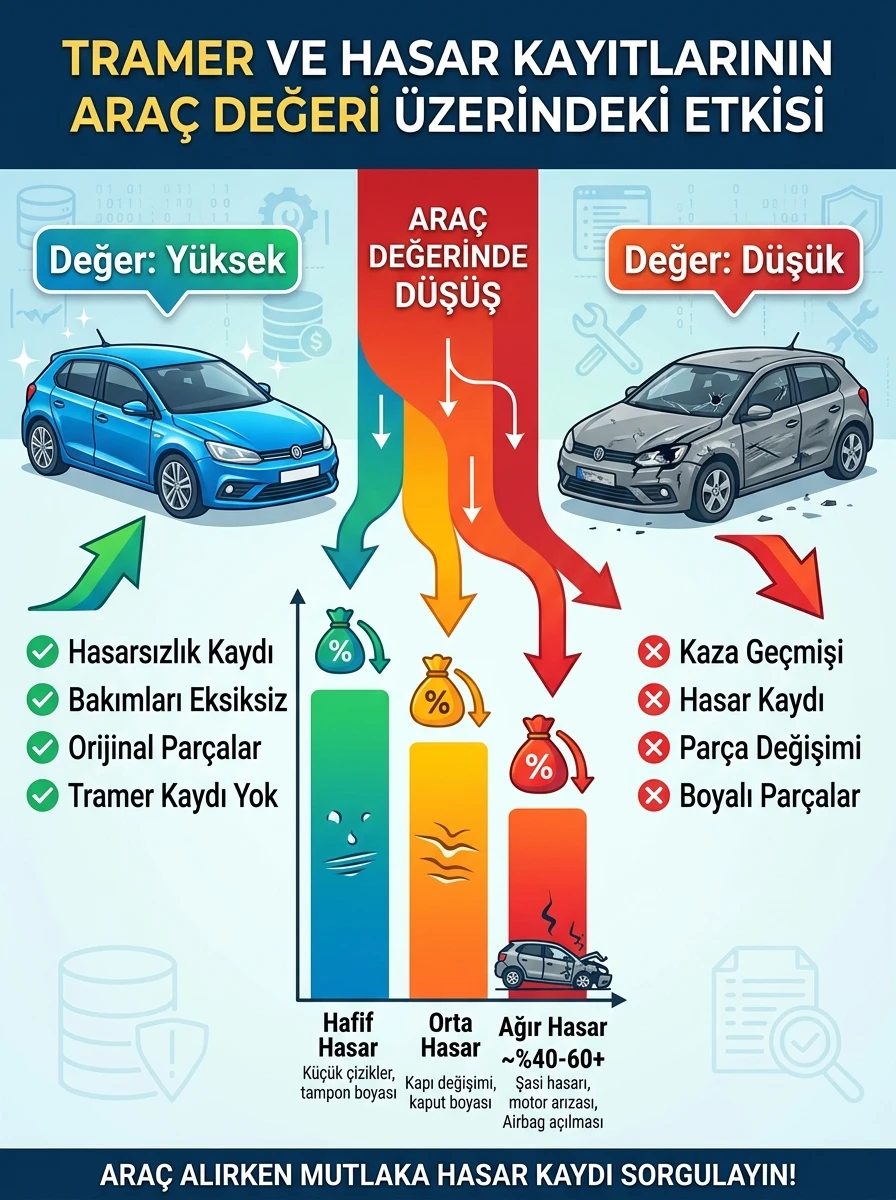 Hasar kaydı araç değerini düşürür mü