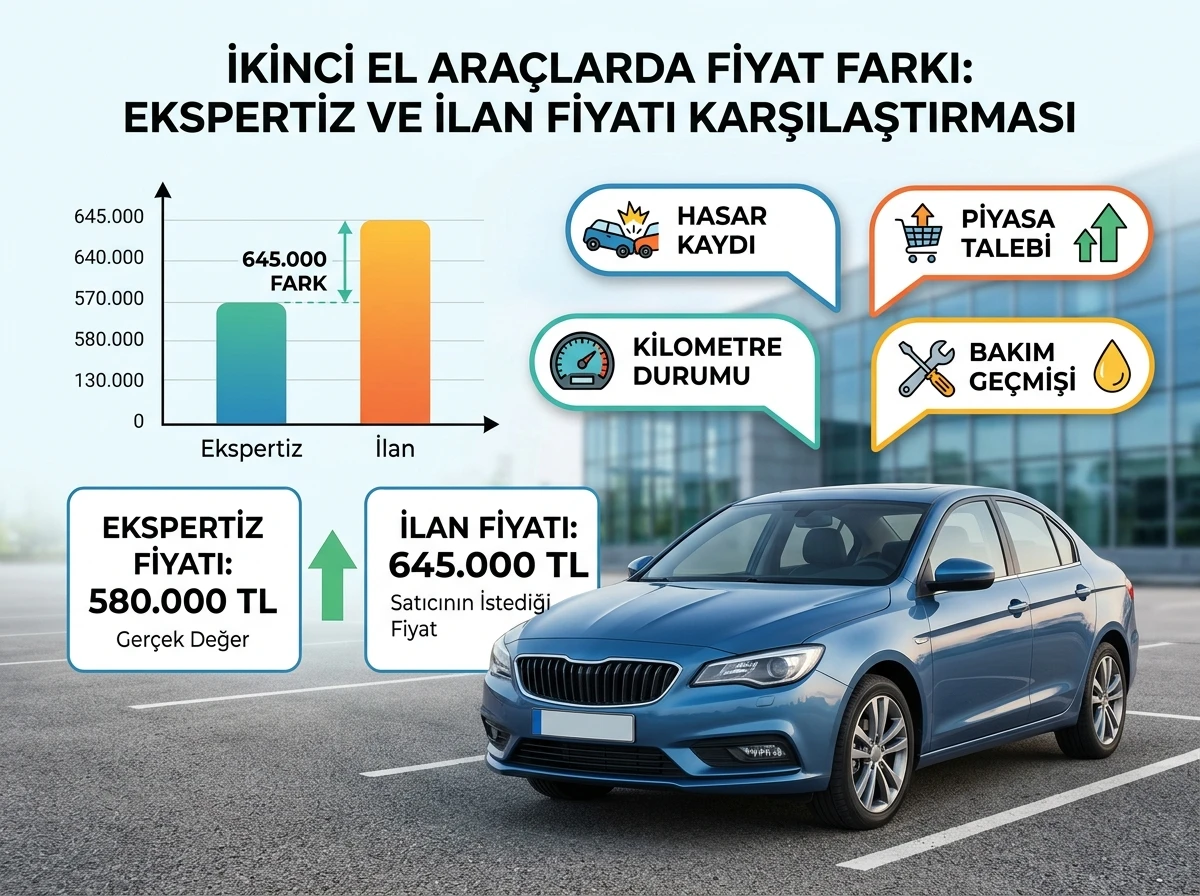 İkinci el araç değerleme ile ilan fiyatı arasındaki farkın nedenleri